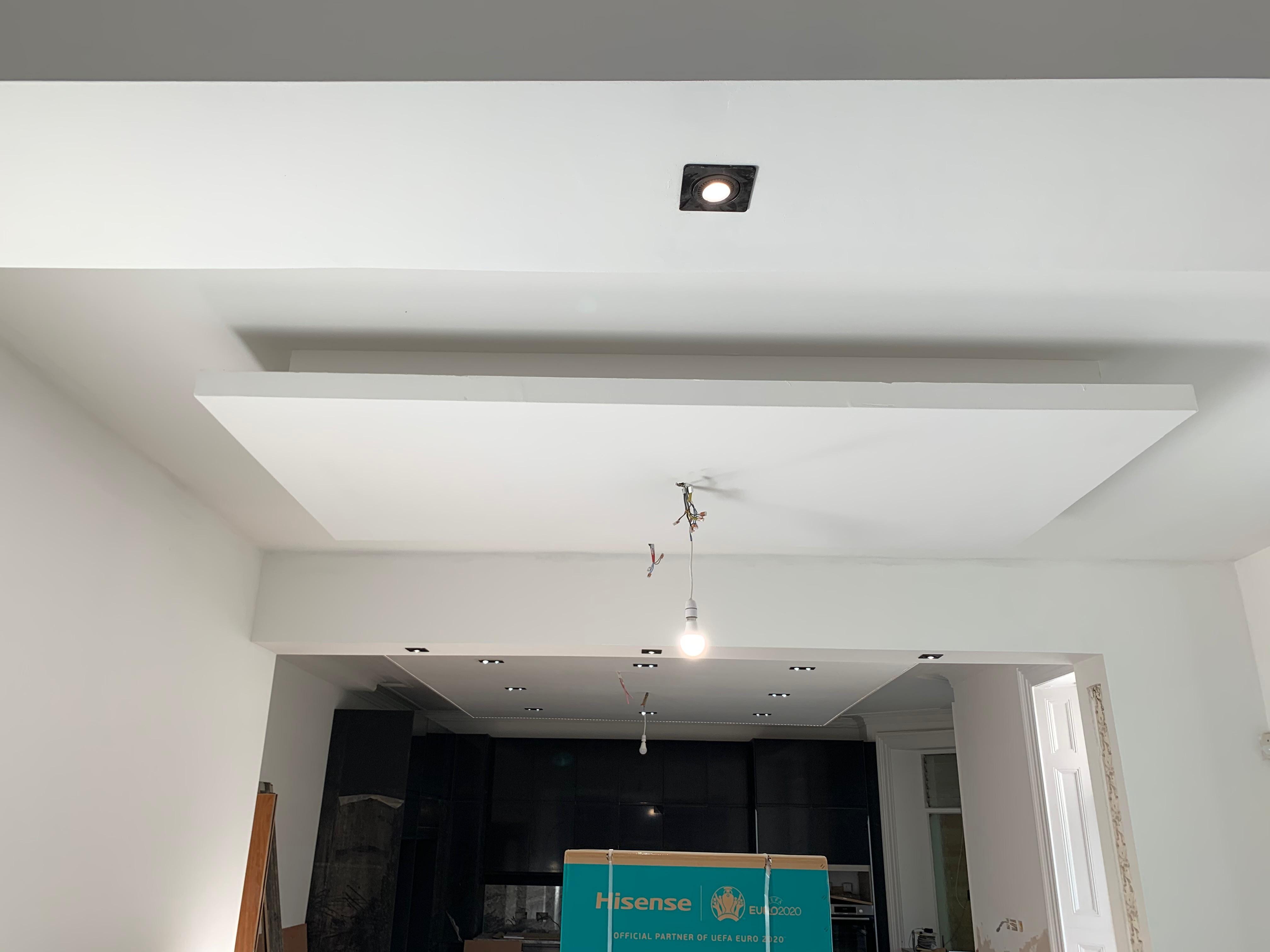 Feature lighting and media wall installation by KCL Interiors